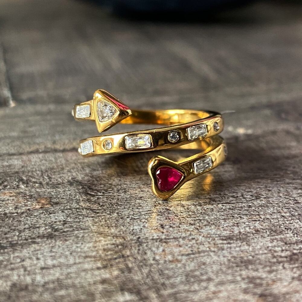NEW Pink Gemstone Stack Ring - Picture 2 of 10